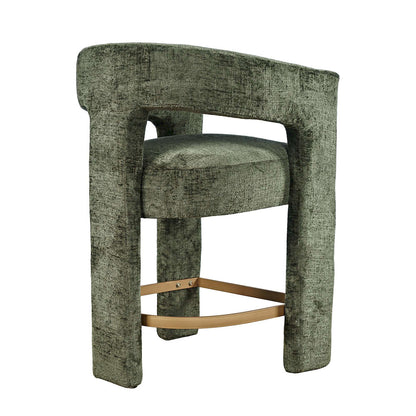 Jofran - Gwen Modern Luxury Jacquard Fabric Upholstered Sculpture Counter Stool - 2271-GWENSTFOR view 9