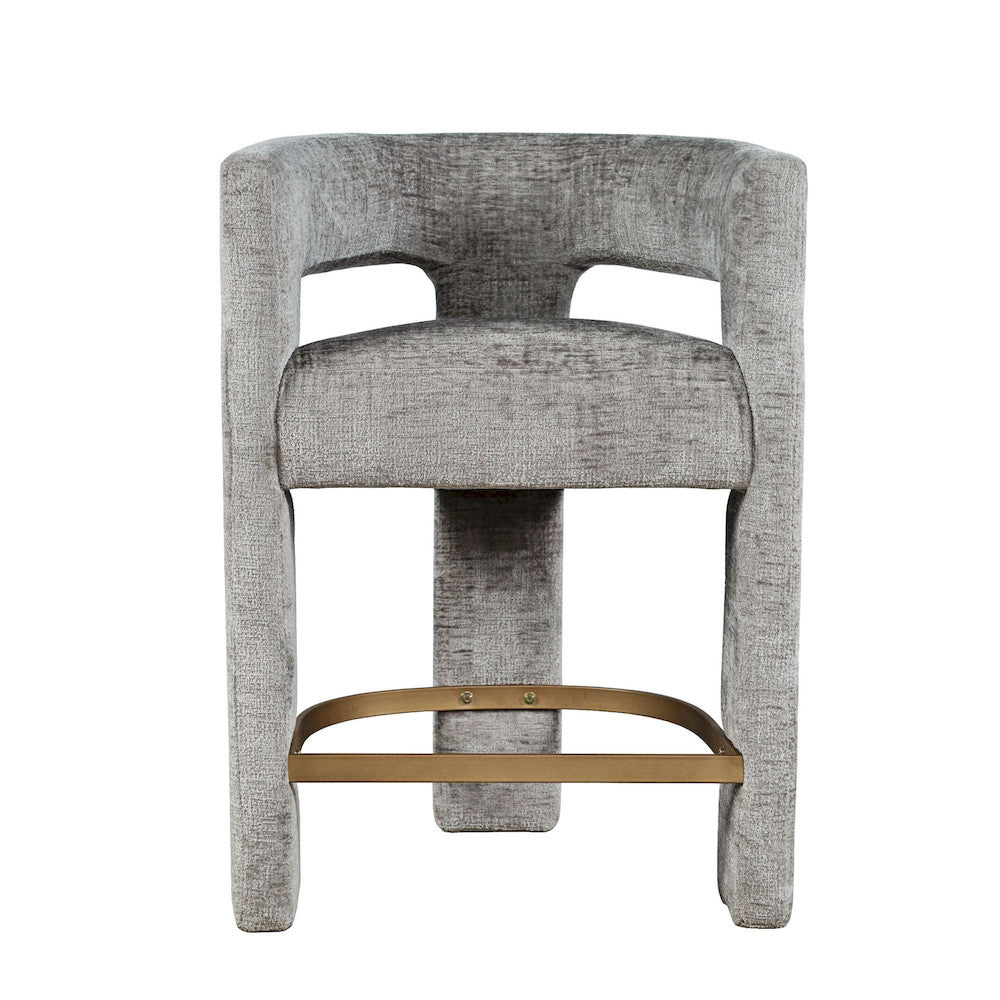 Jofran - Gwen Modern Luxury Jacquard Fabric Upholstered Sculpture Counter Stool - 2271-GWENSTGRY view 1