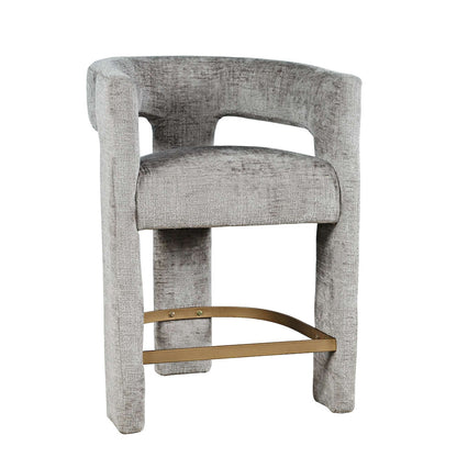 Jofran - Gwen Modern Luxury Jacquard Fabric Upholstered Sculpture Counter Stool - 2271-GWENSTGRY view 2