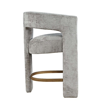 Jofran - Gwen Modern Luxury Jacquard Fabric Upholstered Sculpture Counter Stool - 2271-GWENSTGRY view 8