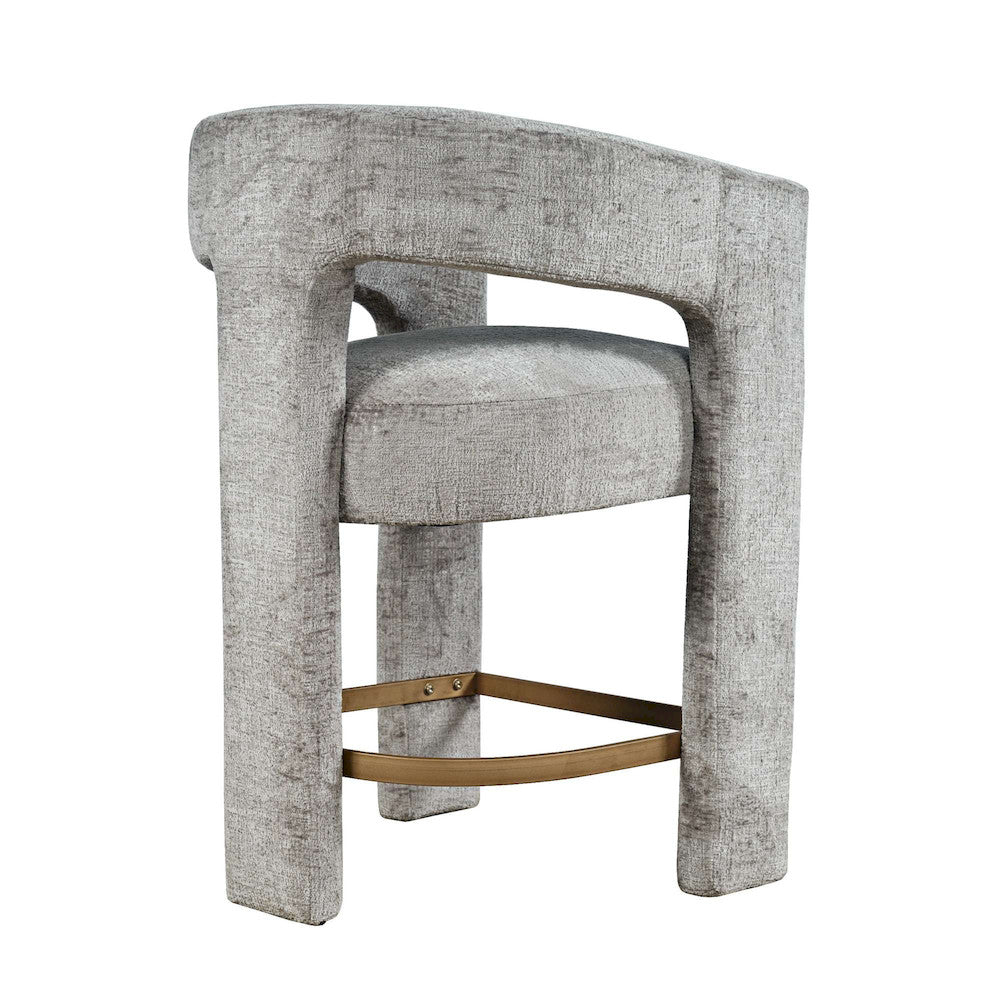 Jofran - Gwen Modern Luxury Jacquard Fabric Upholstered Sculpture Counter Stool - 2271-GWENSTGRY view 9