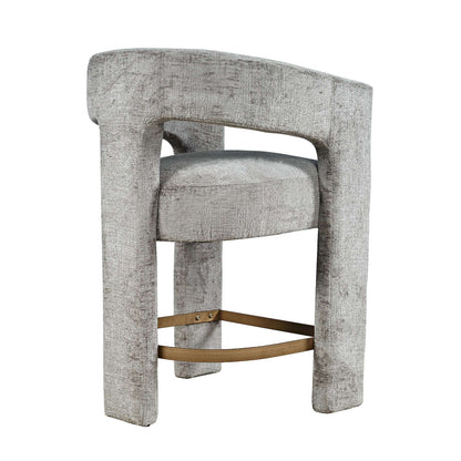 Jofran - Gwen Modern Luxury Jacquard Fabric Upholstered Sculpture Counter Stool - 2271-GWENSTGRY view 9