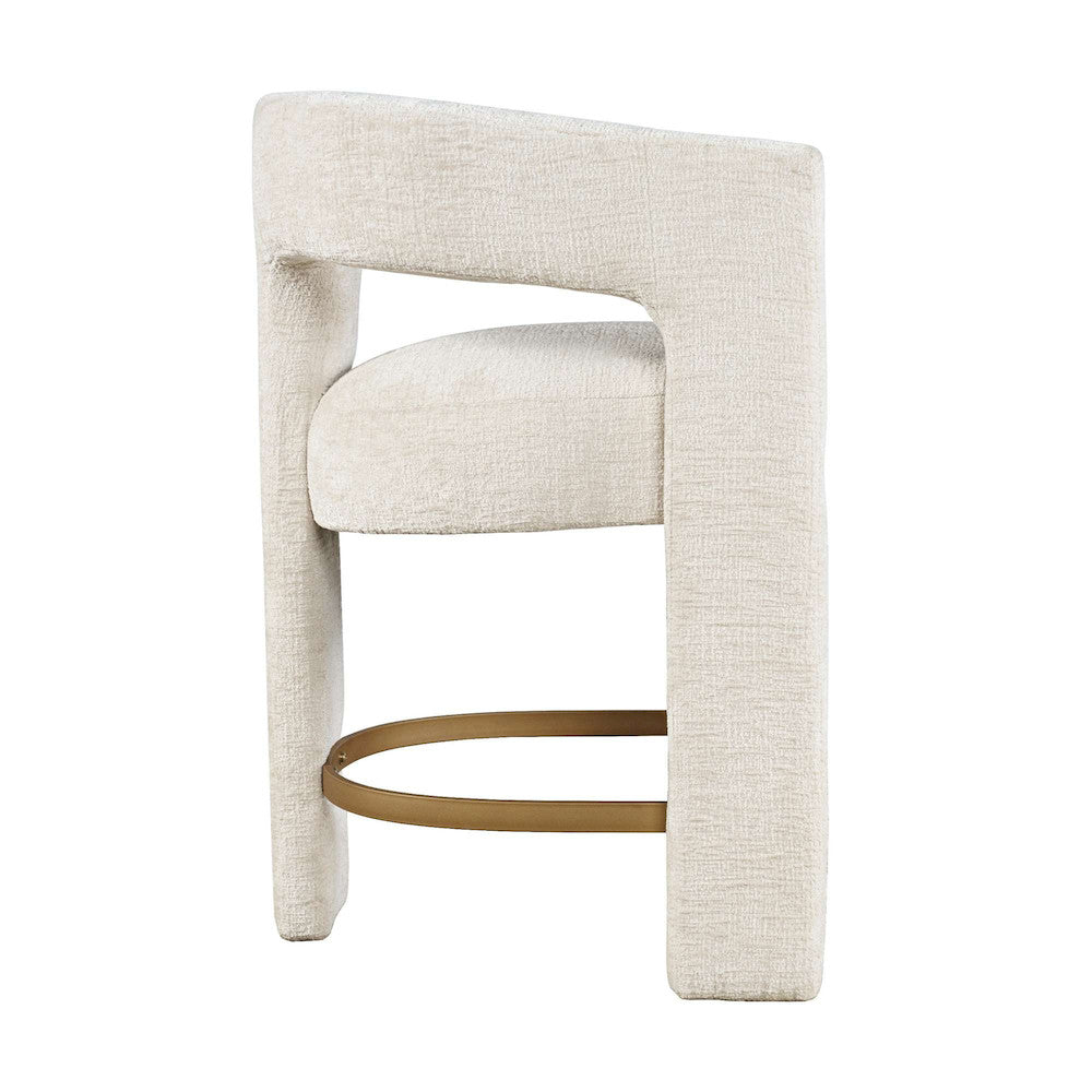 Jofran - Gwen Modern Luxury Jacquard Fabric Upholstered Sculpture Counter Stool - 2271-GWENSTNAT view 8
