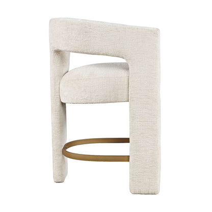 Jofran - Gwen Modern Luxury Jacquard Fabric Upholstered Sculpture Counter Stool - 2271-GWENSTNAT view 8