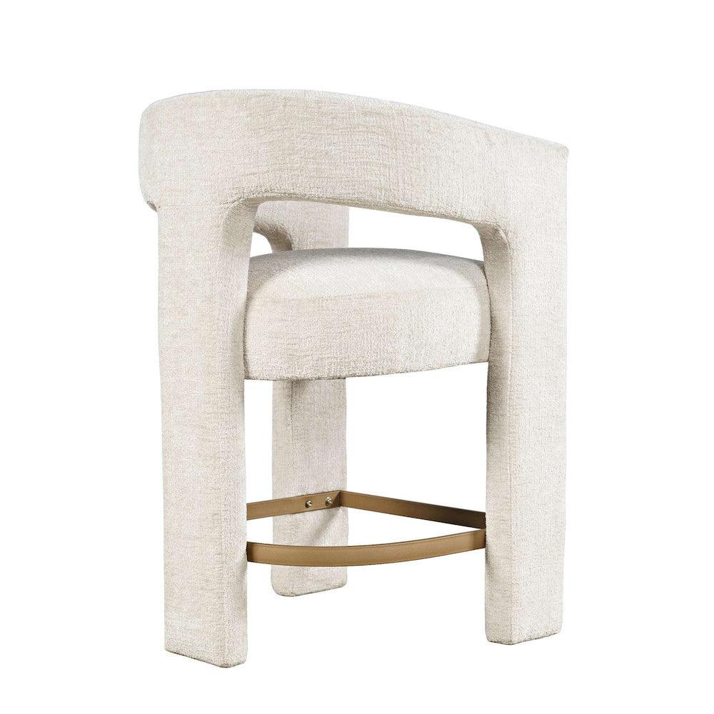 Jofran - Gwen Modern Luxury Jacquard Fabric Upholstered Sculpture Counter Stool - 2271-GWENSTNAT view 9