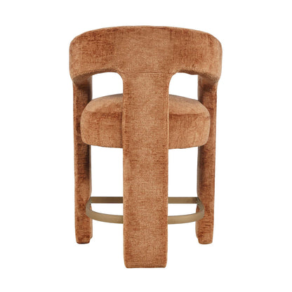 Jofran - Gwen Modern Luxury Jacquard Fabric Upholstered Sculpture Counter Stool - 2271-GWENSTRST view 3