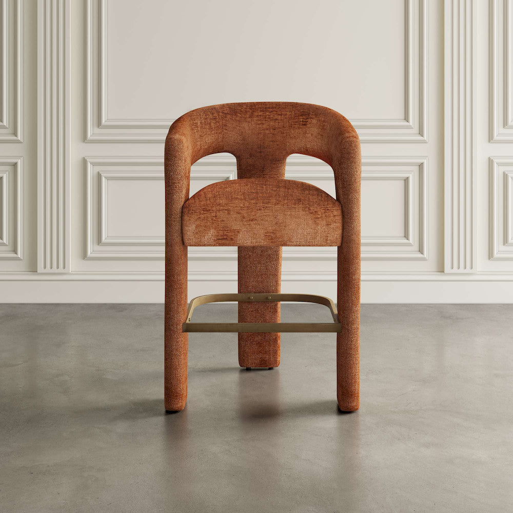 Jofran - Gwen Modern Luxury Jacquard Fabric Upholstered Sculpture Counter Stool - 2271-GWENSTRST view 6