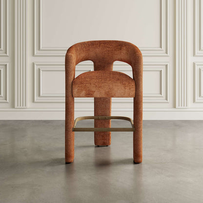 Jofran - Gwen Modern Luxury Jacquard Fabric Upholstered Sculpture Counter Stool - 2271-GWENSTRST view 6