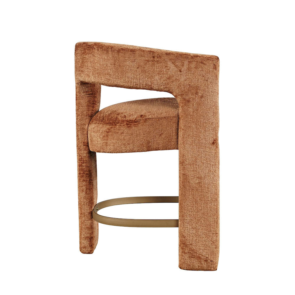 Jofran - Gwen Modern Luxury Jacquard Fabric Upholstered Sculpture Counter Stool - 2271-GWENSTRST view 8