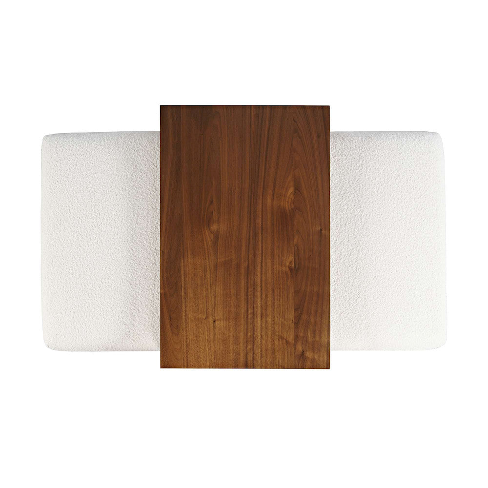 Jofran - Hudson 48in Modern Luxury Ivory Boucle Upholstered Sliding Ottoman with Caster Wheels and Coffee Table Top - 2376-48 view 9