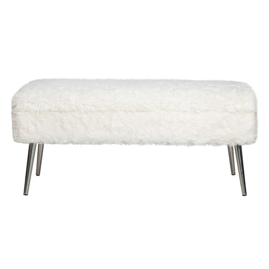 Jofran - Huggy Luxury Plush Faux Fur Upholstered Storage Bench, Natural - HUGGYKD-BN-NATURAL view 1