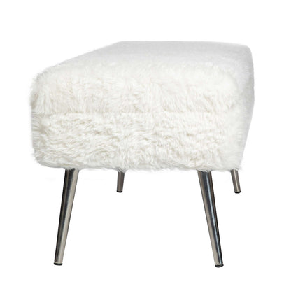 Jofran - Huggy Luxury Plush Faux Fur Upholstered Storage Bench, Natural - HUGGYKD-BN-NATURAL view 3
