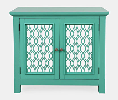 Jofran - Isabella 38in Luxury Mirrored Accent Storage Cabinet, Aqua - 2253-38KD view 1