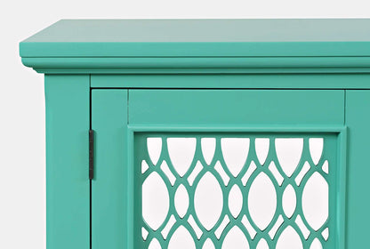 Jofran - Isabella 38in Luxury Mirrored Accent Storage Cabinet, Aqua - 2253-38KD view 8