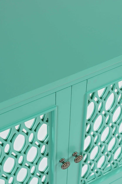 Jofran - Isabella 38in Luxury Mirrored Accent Storage Cabinet, Aqua - 2253-38KD view 9