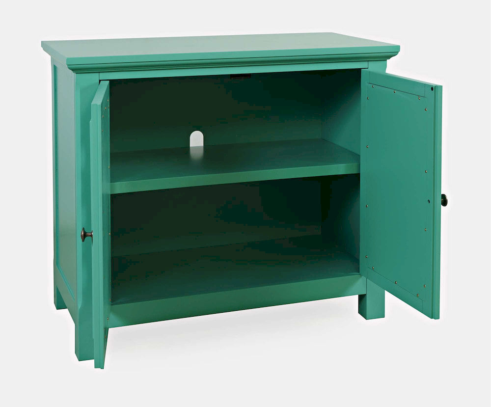 Jofran - Isabella 38in Luxury Mirrored Accent Storage Cabinet, Aqua - 2253-38KD view 10