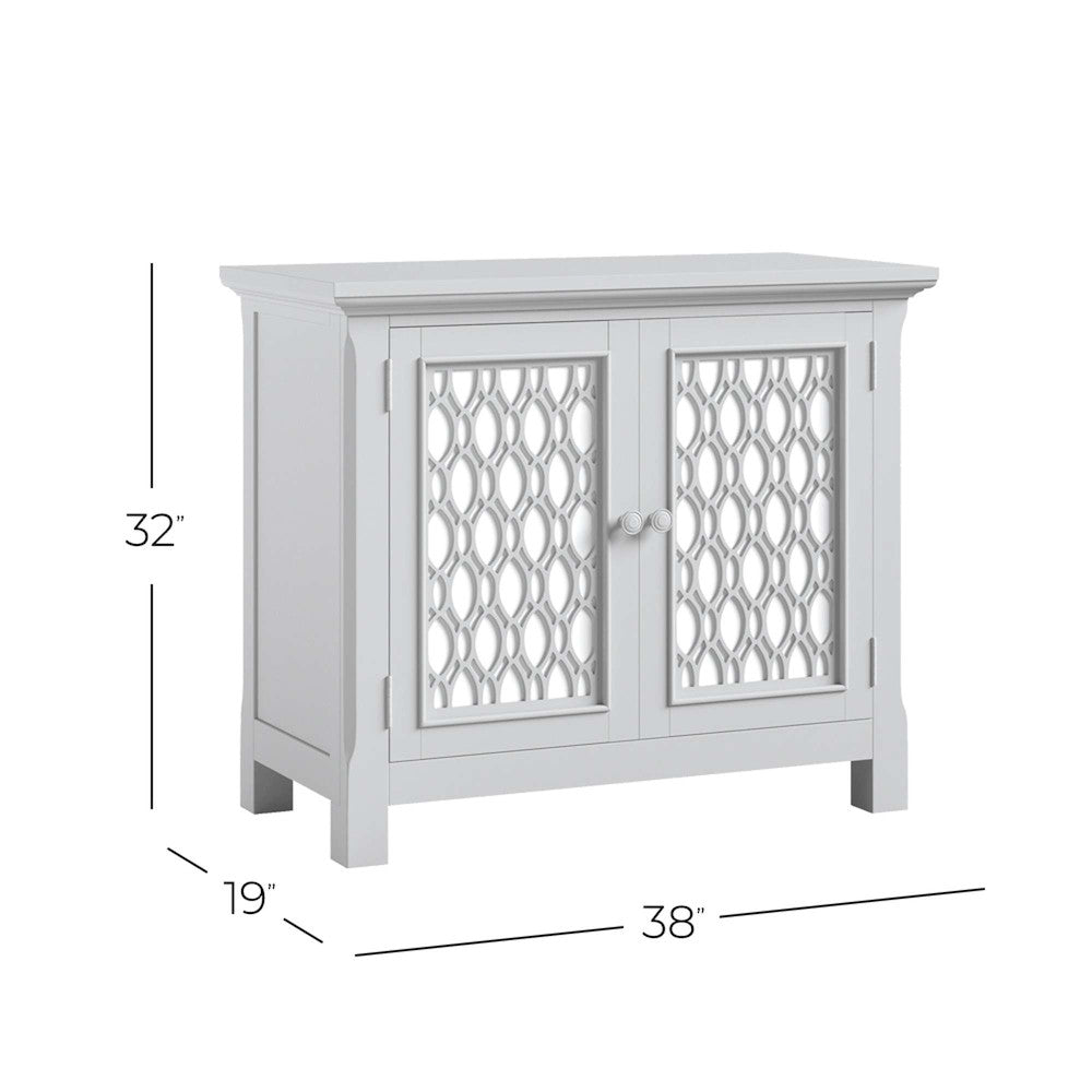 Jofran - Isabella 38in Luxury Mirrored Accent Storage Cabinet, Aqua - 2253-38KD view 11