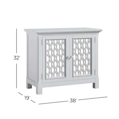 Jofran - Isabella 38in Luxury Mirrored Accent Storage Cabinet, Aqua - 2253-38KD view 11