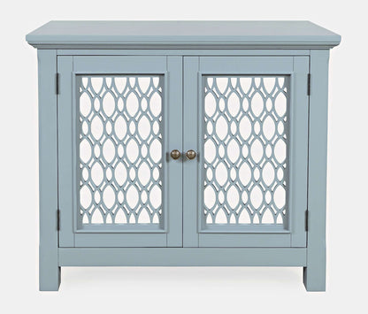 Jofran - Isabella 38in Luxury Mirrored Accent Storage Cabinet, Blue - 2252-38KD view 1