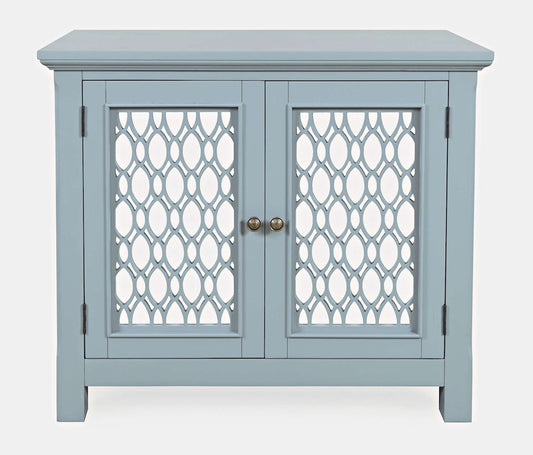 Jofran - Isabella 38in Luxury Mirrored Accent Storage Cabinet, Blue - 2252-38KD view 1
