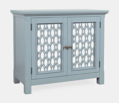 Jofran - Isabella 38in Luxury Mirrored Accent Storage Cabinet, Blue - 2252-38KD view 2