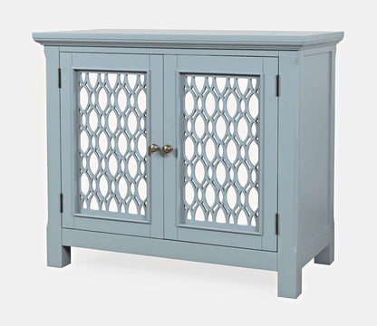 Jofran - Isabella 38in Luxury Mirrored Accent Storage Cabinet, Blue - 2252-38KD view 3
