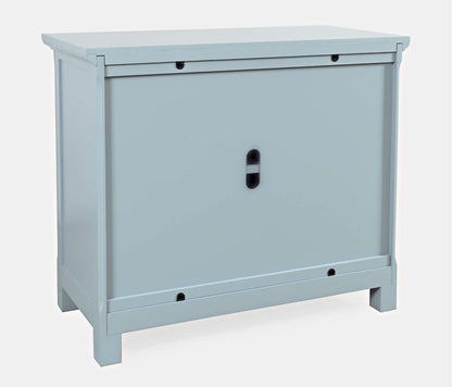 Jofran - Isabella 38in Luxury Mirrored Accent Storage Cabinet, Blue - 2252-38KD view 4