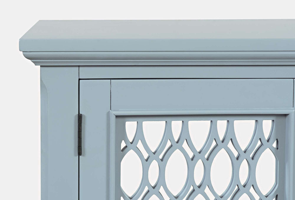 Jofran - Isabella 38in Luxury Mirrored Accent Storage Cabinet, Blue - 2252-38KD view 8