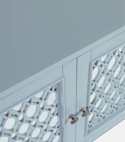 Jofran - Isabella 38in Luxury Mirrored Accent Storage Cabinet, Blue - 2252-38KD view 9