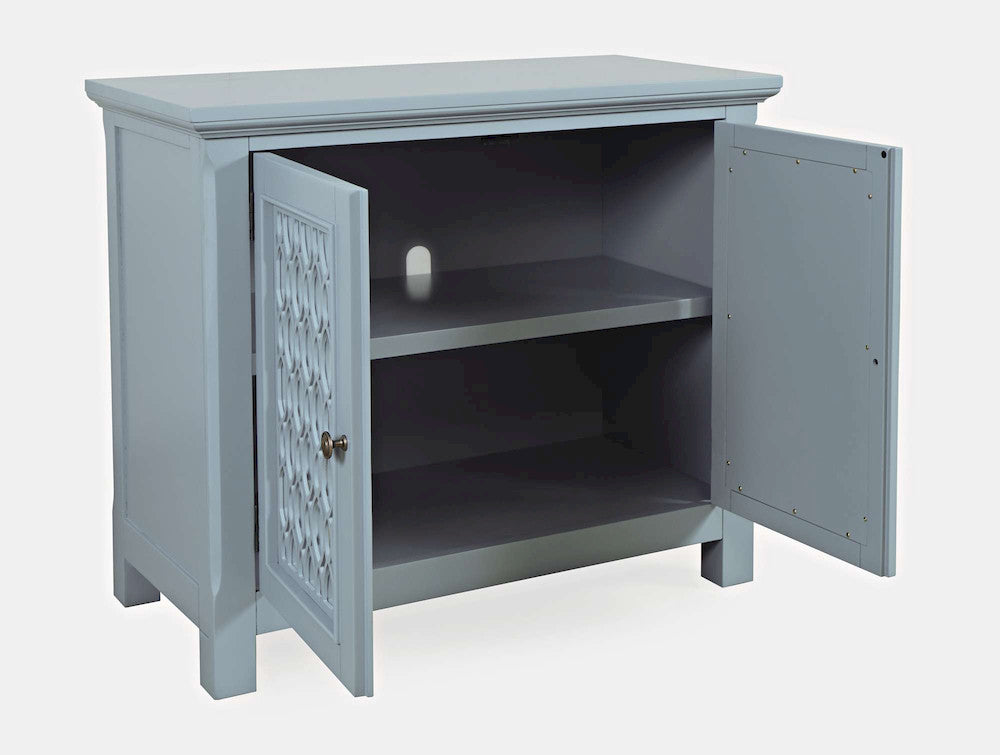 Jofran - Isabella 38in Luxury Mirrored Accent Storage Cabinet, Blue - 2252-38KD view 10