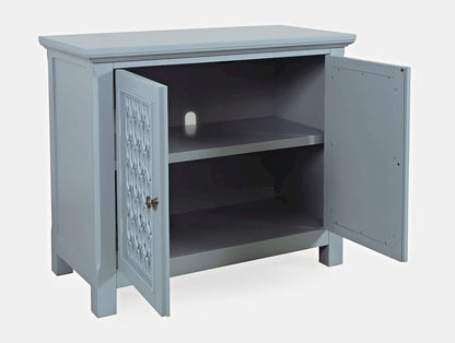 Jofran - Isabella 38in Luxury Mirrored Accent Storage Cabinet, Blue - 2252-38KD view 10
