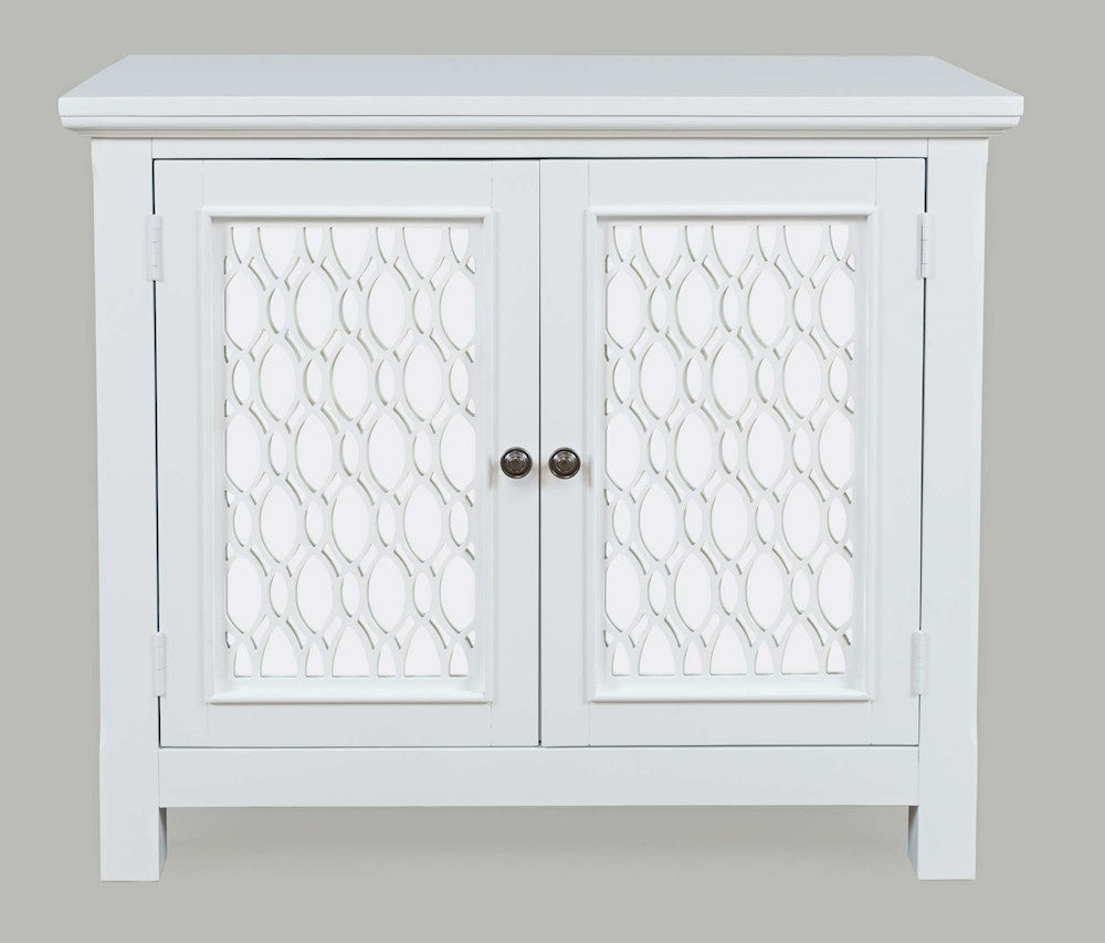 Jofran - Isabella 38in Luxury Mirrored Accent Storage Cabinet, White - 2251-38KD view 1