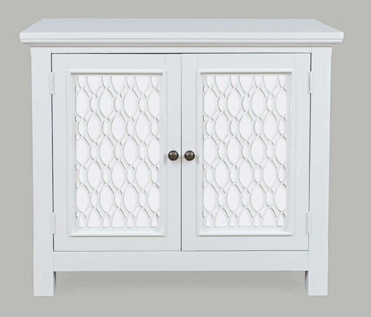 Jofran - Isabella 38in Luxury Mirrored Accent Storage Cabinet, White - 2251-38KD view 1