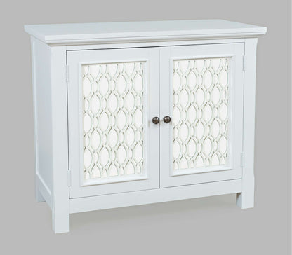 Jofran - Isabella 38in Luxury Mirrored Accent Storage Cabinet, White - 2251-38KD view 2