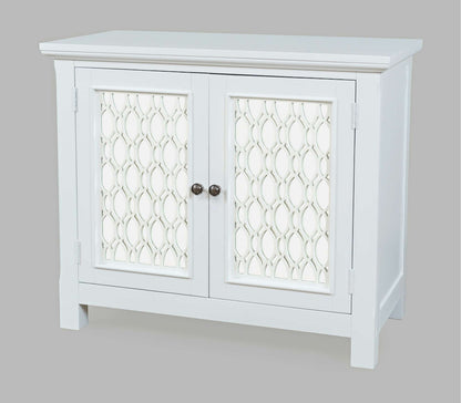 Jofran - Isabella 38in Luxury Mirrored Accent Storage Cabinet, White - 2251-38KD view 3