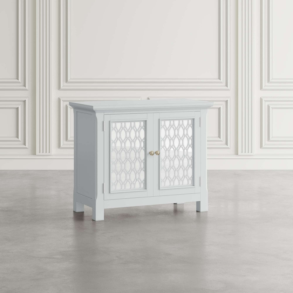 Jofran - Isabella 38in Luxury Mirrored Accent Storage Cabinet, White - 2251-38KD view 7