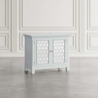 Jofran - Isabella 38in Luxury Mirrored Accent Storage Cabinet, White - 2251-38KD view 7