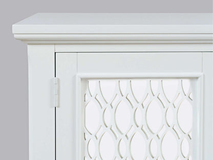 Jofran - Isabella 38in Luxury Mirrored Accent Storage Cabinet, White - 2251-38KD view 8
