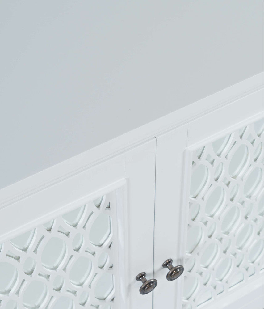 Jofran - Isabella 38in Luxury Mirrored Accent Storage Cabinet, White - 2251-38KD view 9