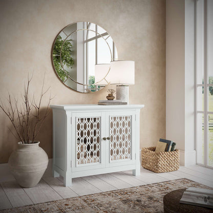 Jofran - Isabella 38in Luxury Mirrored Accent Storage Cabinet, White - 2251-38KD view 12