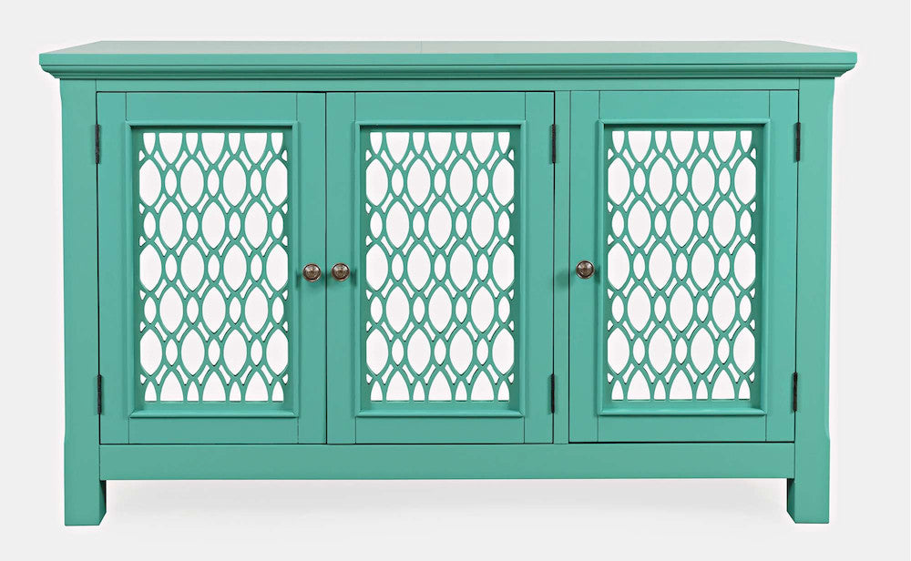 Jofran - Isabella 54in Luxury Mirrored Accent Storage Cabinet, Aqua - 2253-54KD view 1