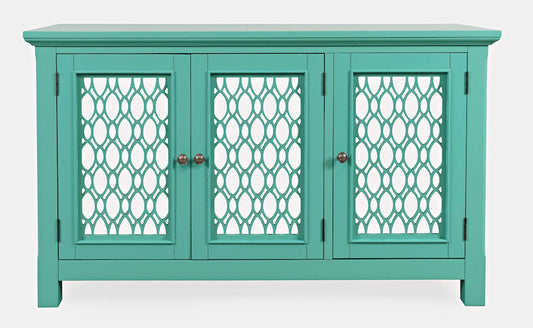 Jofran - Isabella 54in Luxury Mirrored Accent Storage Cabinet, Aqua - 2253-54KD view 1