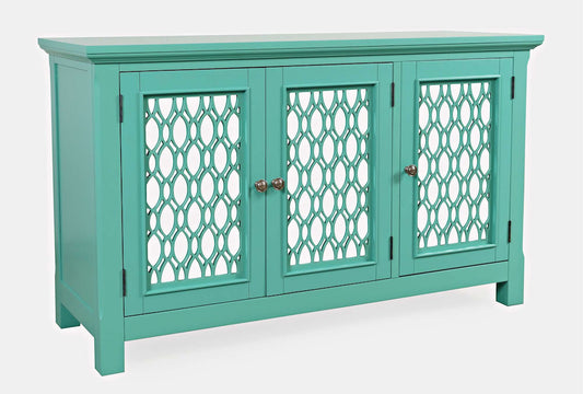 Jofran - Isabella 54in Luxury Mirrored Accent Storage Cabinet, Aqua - 2253-54KD view 2