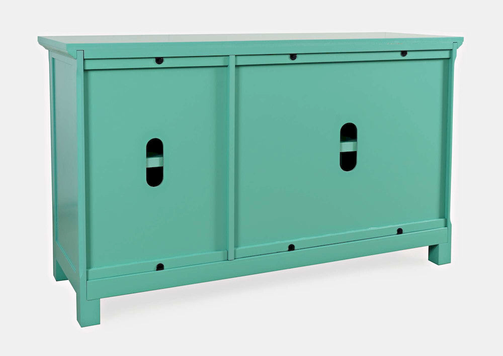 Jofran - Isabella 54in Luxury Mirrored Accent Storage Cabinet, Aqua - 2253-54KD view 4