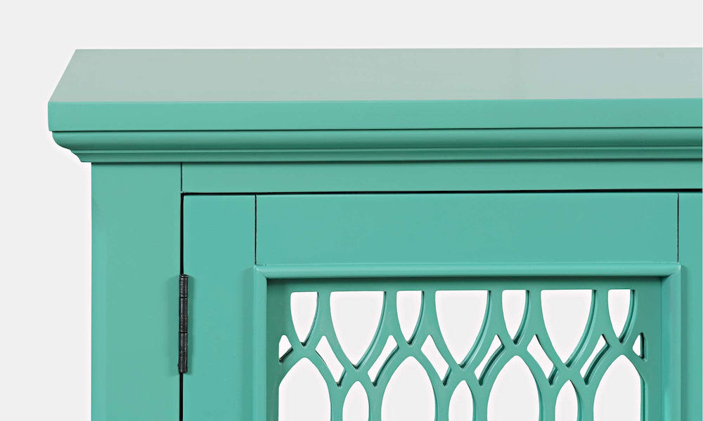 Jofran - Isabella 54in Luxury Mirrored Accent Storage Cabinet, Aqua - 2253-54KD view 8