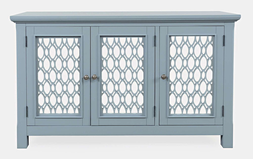 Jofran - Isabella 54in Luxury Mirrored Accent Storage Cabinet, Blue - 2252-54KD view 1