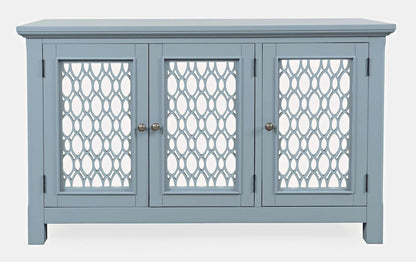 Jofran - Isabella 54in Luxury Mirrored Accent Storage Cabinet, Blue - 2252-54KD view 1