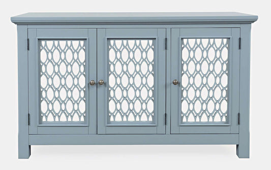Jofran - Isabella 54in Luxury Mirrored Accent Storage Cabinet, Blue - 2252-54KD view 1
