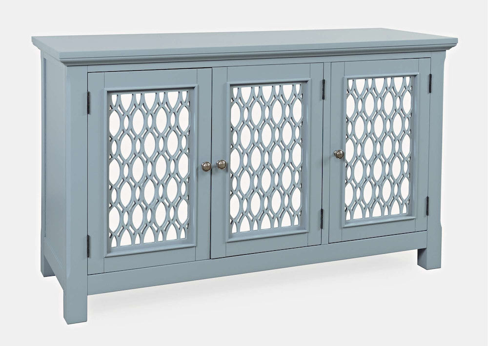 Jofran - Isabella 54in Luxury Mirrored Accent Storage Cabinet, Blue - 2252-54KD view 2