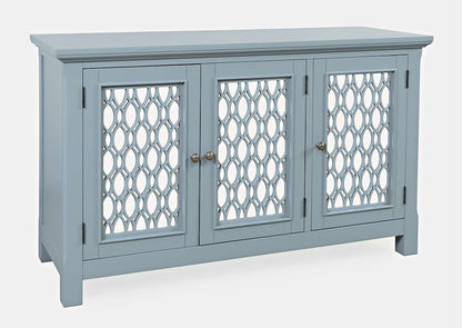 Jofran - Isabella 54in Luxury Mirrored Accent Storage Cabinet, Blue - 2252-54KD view 2